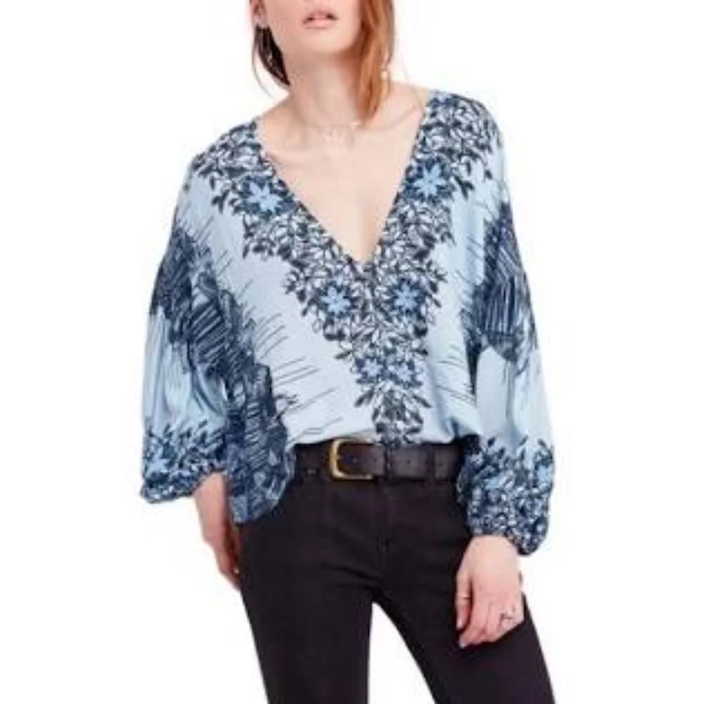 Free People Birds Of A Feather Top Sz. L - Picture 1 of 8